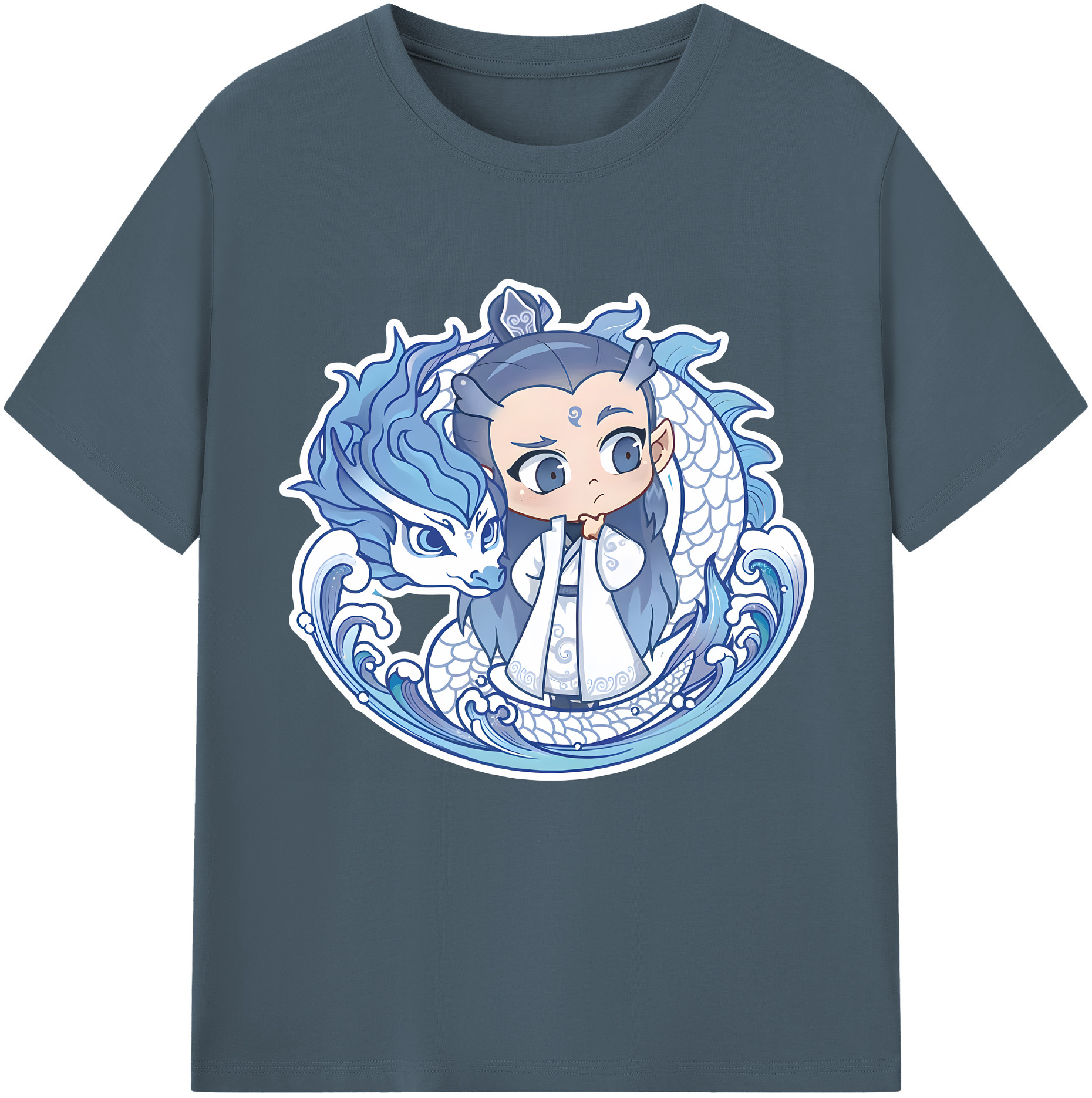 （画像用） Ne Zha 2 ナタ 魔童の大暴れ 綿100％半袖Tシャツ（フロントプリント）